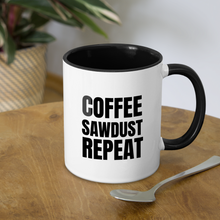 Load image into Gallery viewer, Coffee Sawdust Repeat Contrast Coffee Mug - white/black