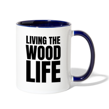 Load image into Gallery viewer, Wood Life Contrast Coffee Mug - white/cobalt blue