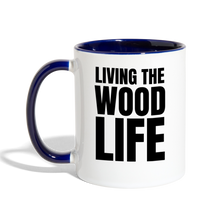 Load image into Gallery viewer, Wood Life Contrast Coffee Mug - white/cobalt blue