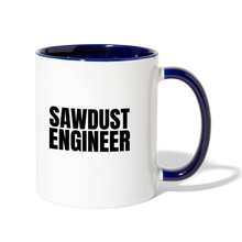Load image into Gallery viewer, Sawdust Engineer Contrast Coffee Mug - white/cobalt blue