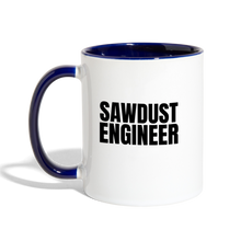 Load image into Gallery viewer, Sawdust Engineer Contrast Coffee Mug - white/cobalt blue