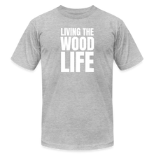 Load image into Gallery viewer, Living The Wood Life Premium T-Shirt by Bella + Canvas - heather gray