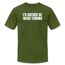 Load image into Gallery viewer, Rather Wood Turning Premium T-Shirt - olive