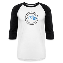 Load image into Gallery viewer, NoCo Wood and Resin 3/4 Sleeve Raglan T-Shirt - white/black