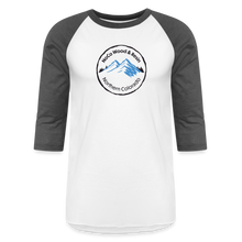 Load image into Gallery viewer, NoCo Wood and Resin 3/4 Sleeve Raglan T-Shirt - white/charcoal