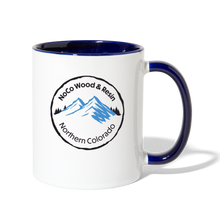 Load image into Gallery viewer, NoCo Wood and Resin Contrast Coffee Mug - white/cobalt blue