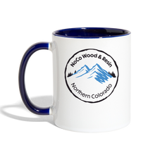 Load image into Gallery viewer, NoCo Wood and Resin Contrast Coffee Mug - white/cobalt blue