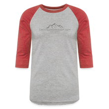 Load image into Gallery viewer, Created Workshop Raglan 3/4 Sleeve T-Shirt - heather gray/red