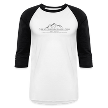 Load image into Gallery viewer, Created Workshop Raglan 3/4 Sleeve T-Shirt - white/black