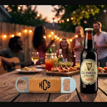 Load image into Gallery viewer, Woodwrx Personalized Leatherette Bottle Opener
