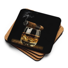 Load image into Gallery viewer, Whiskey and Cigar Cork-back coaster

