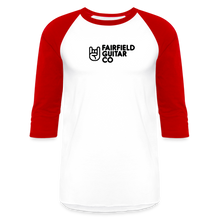 Load image into Gallery viewer, Fairfield Guitar Co 3/4 Sleeve Raglan - white/red
