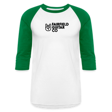 Load image into Gallery viewer, Fairfield Guitar Co 3/4 Sleeve Raglan - white/kelly green
