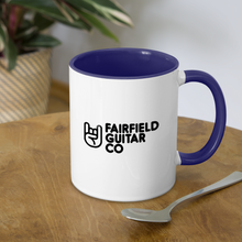 Load image into Gallery viewer, Fairfield Guitar Co Ceramic Mug - white/cobalt blue
