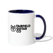 Load image into Gallery viewer, Fairfield Guitar Co Ceramic Mug - white/cobalt blue
