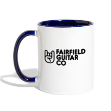 Load image into Gallery viewer, Fairfield Guitar Co Ceramic Mug - white/cobalt blue
