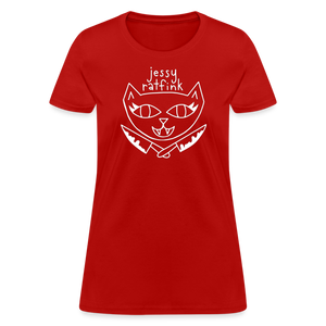 Jessy Ratfink Women's T-Shirt by Fruit of the Loom - red