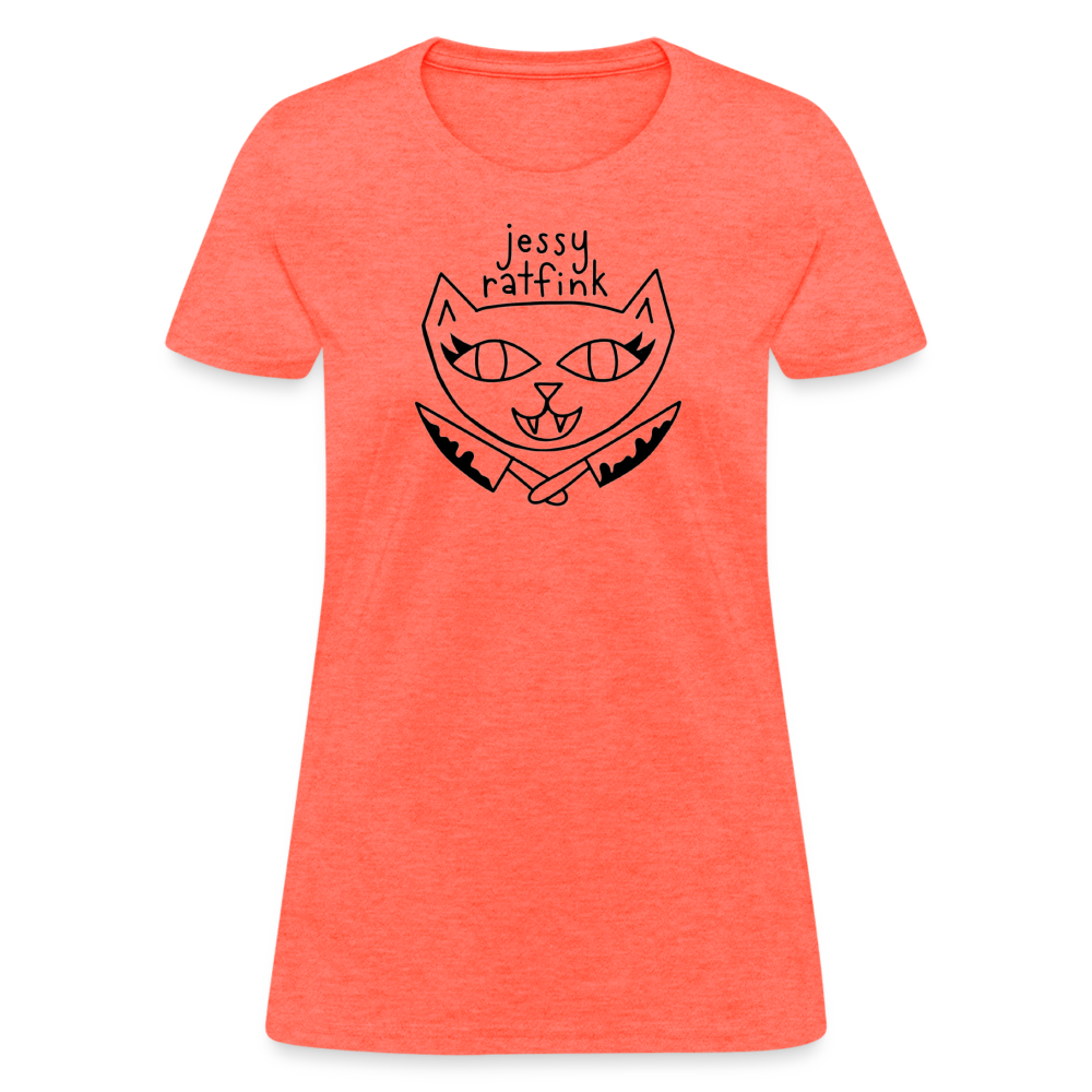 Jessy Ratfink Women's T-Shirt by Fruit of the Loom - heather coral