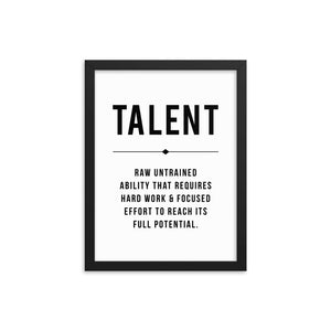 TALENT Framed Poster