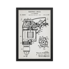 Load image into Gallery viewer, Electric Drill Patent Framed Poster
