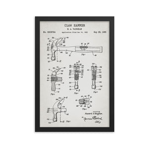 Claw Hammer Patent Framed Poster