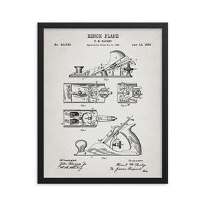 Bench Plane Patent Framed Poster