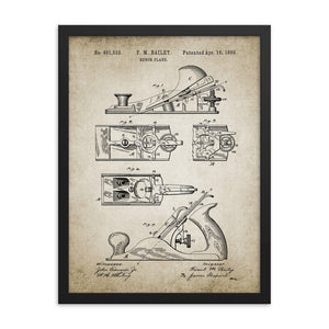 Bench Plane Patent Framed poster
