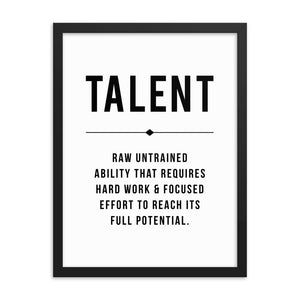 TALENT Framed Poster