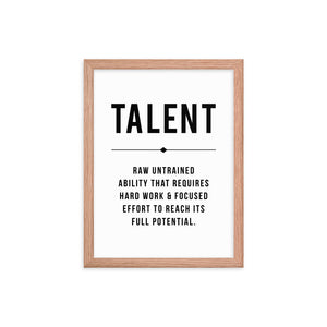 TALENT Framed Poster