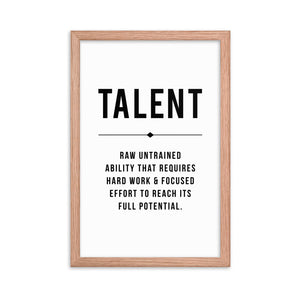 TALENT Framed Poster