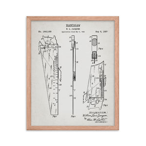 Hand Saw Patent Framed Poster