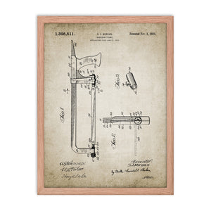 Hack Saw Patent Framed poster