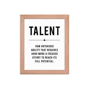 TALENT Framed Poster