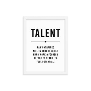 TALENT Framed Poster