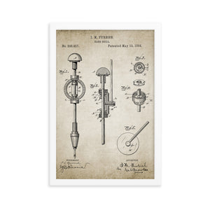 Hand Drill Patent Framed poster