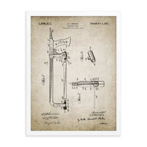 Hack Saw Patent Framed poster