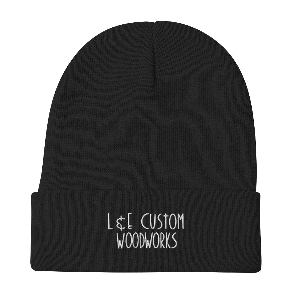 L & E Custom Woodworks Embroidered Beanie