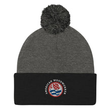 Load image into Gallery viewer, Pom-Pom Beanie with Embroidered Logo
