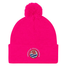 Load image into Gallery viewer, Pom-Pom Beanie with Embroidered Logo

