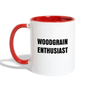 Woodgrain Enthusiast Mug - white/red