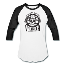Load image into Gallery viewer, Valhalla Woodworks Baseball T-Shirt (front only) - white/black
