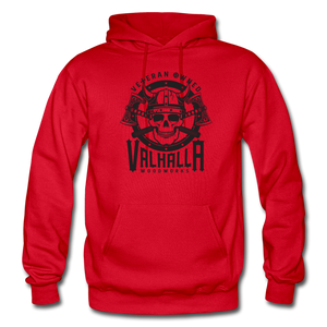 Valhalla Woodworks Heavyweight Hoodie  (front only) - red