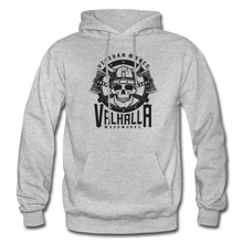 Load image into Gallery viewer, Valhalla Woodworks Heavyweight Hoodie  (front only) - heather gray
