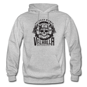 Valhalla Woodworks Heavyweight Hoodie  (front only) - heather gray