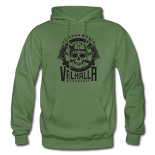 Load image into Gallery viewer, Valhalla Woodworks Heavyweight Hoodie  (front only) - military green
