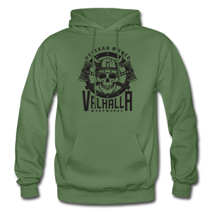 Valhalla Woodworks Heavyweight Hoodie  (front only) - military green