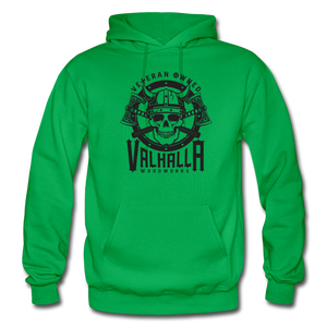 Valhalla Woodworks Heavyweight Hoodie  (front only) - kelly green