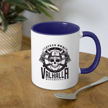 Load image into Gallery viewer, Valhalla Woodworks Contrast Coffee Mug - white/cobalt blue
