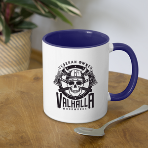 Valhalla Woodworks Contrast Coffee Mug - white/cobalt blue