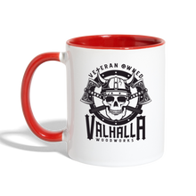 Load image into Gallery viewer, Valhalla Woodworks Contrast Coffee Mug - white/red
